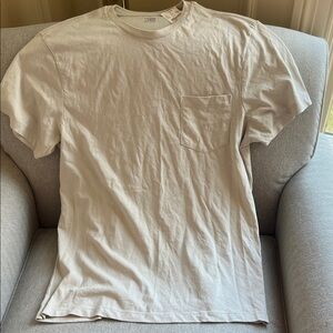 NWT men’s Large J. Crew Classic Stone Slim Washed chest Pocket Short Sleeve Tee
